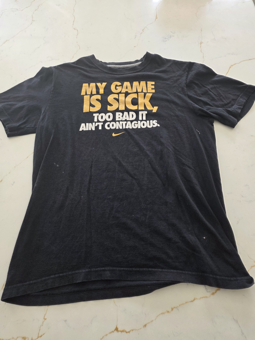 Nike Black & Gold 'My Game Is Sick' Graphic Tee